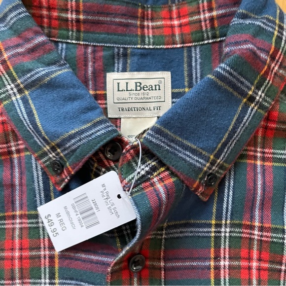 L.L. Bean Shirts Nwt Ll Bean Mens Scotch Plaid Flannel Shirt
